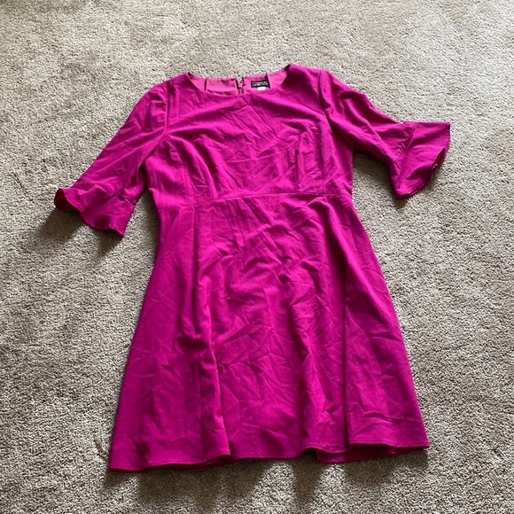 Tahari ASL Fuchsia Bell Sleeve Fit & Flare Dress SIZE 12 – Career Cocktail - Picture 1 of 5